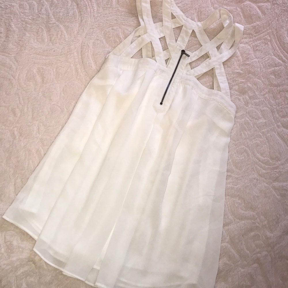 Strappy white blouse!